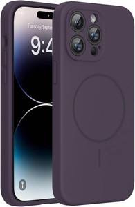 $21 Miracase Magnetic for iPhone 14 Pro Max Case, Silicone, Dark Purple