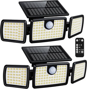 $24 MIHANI Solar Lights Outdoor, Quick Charge Solar Motion Deck Lights Outdoor for Deck with High Brightness, Larger Built-in Tempered Glass Panel, Sensitive PIR Motion Inductor (Remote,2 Pack)
