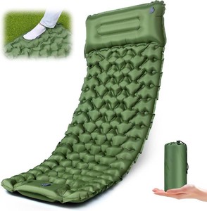 $20 Sleeping Pad,4 Thick Camping Sleeping Pad with Pillow& Foot Pump