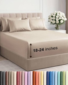 $55 CGK Extra Deep King Sheet Set - 6pc Cooling Sheets - Wheat