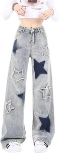 $37 Star Jeans for Women Girls High Waisted Cute Patchwork Y2K Pants Size Medium