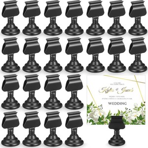 $53 Kathfly 48 Pcs Wedding Table Number Holders Metal Black Place Card Holder (47 total, missing one piece)