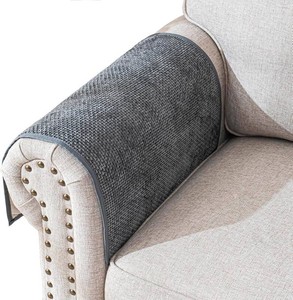Couch Arm Covers, Sofa Arm Cover, Anti-Slip Waterproof Armrest Covers, Pet Proof Armrest Protectors for Couch Loveseat Armchair Headrest, Arm Chair Covers Set of 2 (Dark Gray, 24 x 20 - 2 pcs)