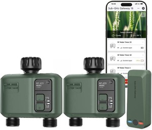 $91 WiFi Water Timer 2 Zone for Garden Hose, 2-Pack