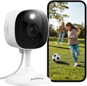 $21 AOQEE Wired 2K Indoor Camera for PetBabyElderly, Human Detection, C1 1Pcs