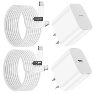 $20 iPhone Fast Charger,Apple MFi Certified10FT Long USB C to Lightning Cable Cord for iPhone 14 13 12 11 Pro Max Plus Xs Xr X SE iPad,2Pack Type C Charger with 10FT Braided iPhone Charger Fast Charging