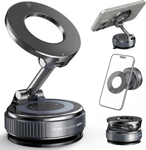 $20 Magnetic Car Phone Mount with Strong Vacuum Suction Cup, 360  Adjustable MagSafe Dashboard & Windshield Holder Compatible with iPhone, Samsung & Android, Universal Hands-Free Car Mobile Holder
