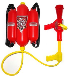 $30 4Es Novelty Firefighter Backpack Water Gun Blaster for Kids- Tank with Hose Shooter, Super Water Squirt Suitable for Outdoor Play Boys & Girls, Fireman Pretend Play