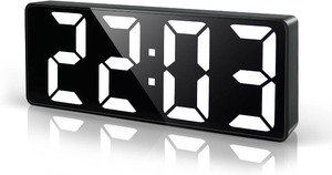 Lafocuse Small Digital Alarm Clock Large Display 6.7, Green Led Clock