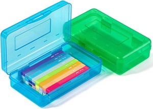 Mr. Pen- Plastic Pencil Case Box, 2 Pack, Large Crayon Marker Pen Organizer