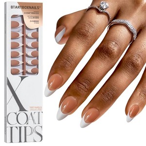 $27 BTArtboxnails White French Tip Press On Nails, Medium Almond Nails, 160Pcs