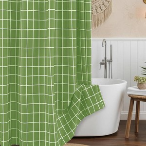 Fabric Farmhouse Shower Curtain-Extra Long Cloth Shower Curtains Bathroom