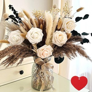 $40 100pcs Artificial Flowers Arrangement With Vase, Dining Table Centerpiece