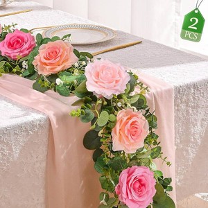 $23 Livole 2Pcs 13 Ft Artificial Flower Garland Hanging Fake Rose Vine Decor