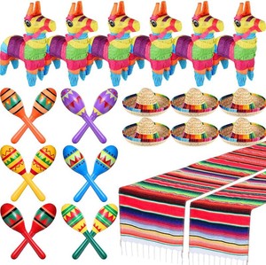 $57 Libima 26 Pcs Fiesta Decorations, Boho Donkey Pinata Sombrero Maracas