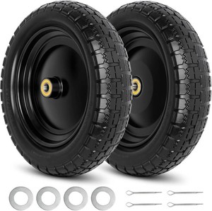 $33 GICOOL 4.00-6 Flat Free 13 Wheelbarrow Tire and Wheel, 2 Pack