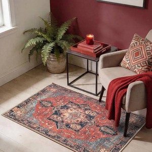 $40 Keen Home Design Vintage Washable Entryway Rug, Non-Slip Low Pile, 2x3