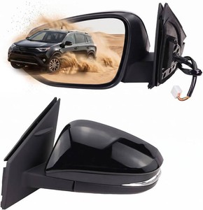 $52 Left Driver side Door Mirror Compatible With 2016 2017 2018 Toyota RAV4 With Power Glass Manual Folding Heated Turn Signal Black Replace#879400R220C0 TO1320346(7 Pins)