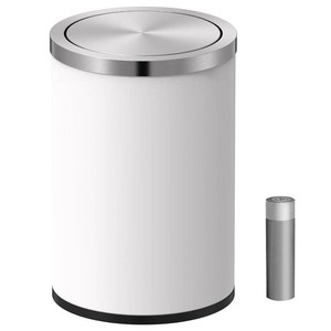 $39 Mbillion 2.4 Gallons White Swing Lid Stainless Steel Trash Can