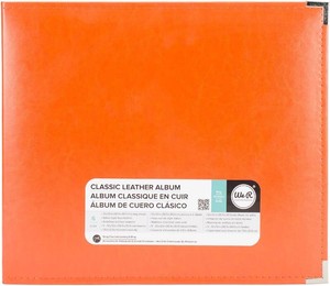 $30 We R Memory Keepers 12x12 Photo Album - Faux Leather with 5 Page Protectors and Spine Label - Snag-Free D-Ring Scrapbooking Memory Album, Acid-Free, Orange Soda