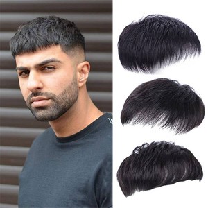 $29 Men Short Toppers Hairpiece Real Human Hair Clip in Hair Pieces for Covering White Loss Hair Toupee 16x18cm Hand Made Natural Style