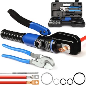 $50 Solsop Hydraulic Crimping Tool 10 Ton with 9 Hex-Dies, 12 20 AWG