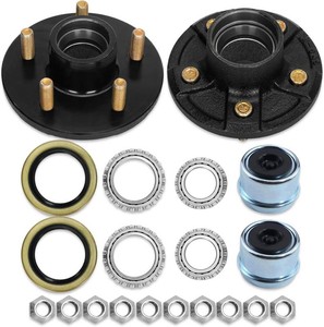 $58 2Sets 5 Lug 3500Lb Trailer Hub Kit, 5x4.5 for 1-116-1-38 Tapered Spindle, Boat Use