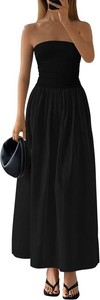 $50 PRETTYGARDEN Women Summer Elegant Strapless Maxi Dress Tube Top Size Large