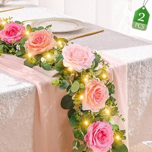 $25 Livole 2Pcs 13 Ft Artificial Flower Garland with Light Hanging Fake Vine