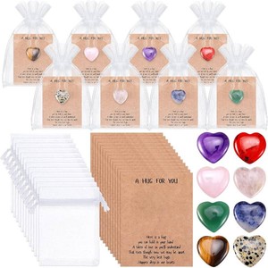 $20 Motiskyy 40 Sets Pocket Hug Token with Heart Stones Cards, Small Gift Bulk