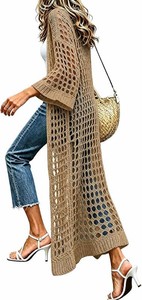 $36 Summer Cardigan for Women Lightweight Long Crochet Sweaters Size Large