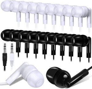 $28 Kanayu 100 Pack Earbuds Bulk for Classroom School 3.5mm Wired, Black, White ( 45 pieces in this package )
