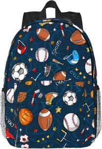 $20 exroozy Sports Backpack for Boys Girls Basketball Soccer Baseball School Bags Blue Shoulder Bags Travel Backpack Bookbag 15 inch Gift for Kids Toddler
