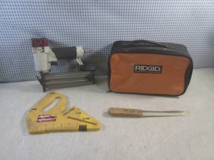 (CSB) Tool Shop Trim Gun, Ridgid Tool Bag, Craftsman Table Saw Push Shoe and Vintage Moormans Knife