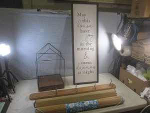 (EC1) Coat Hanger Board, 2 Window Shades, Wall Decor and House Shaped Decor