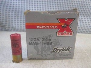 (BS) 25 - 12 GA BB Shot 2 34 Winchester Super-X Drylok Super Steel Rounds