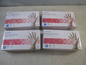 (CSB) 4 Boxes of Vinyl Exam Gloves Size Large 100 per Box