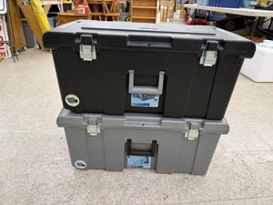 2 Sterilite Latching Trunks with Wheels
