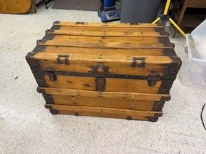 Vintage Wood Trunk 33 x 19 x 22 tall