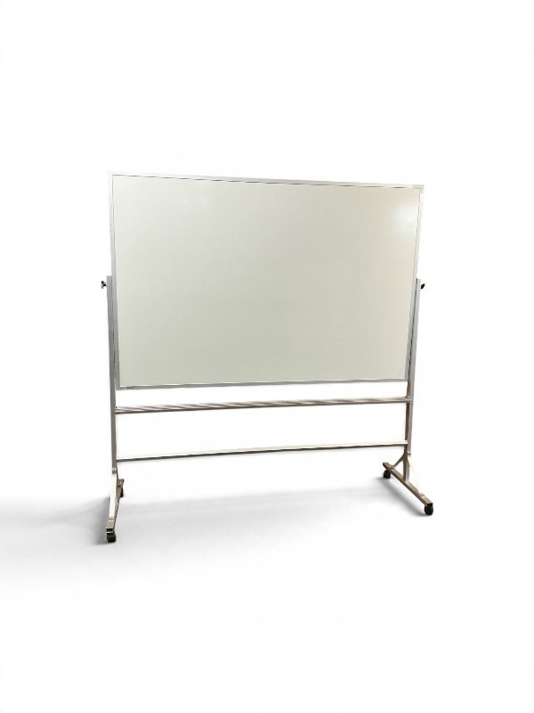Dual sided whiteboard on casters