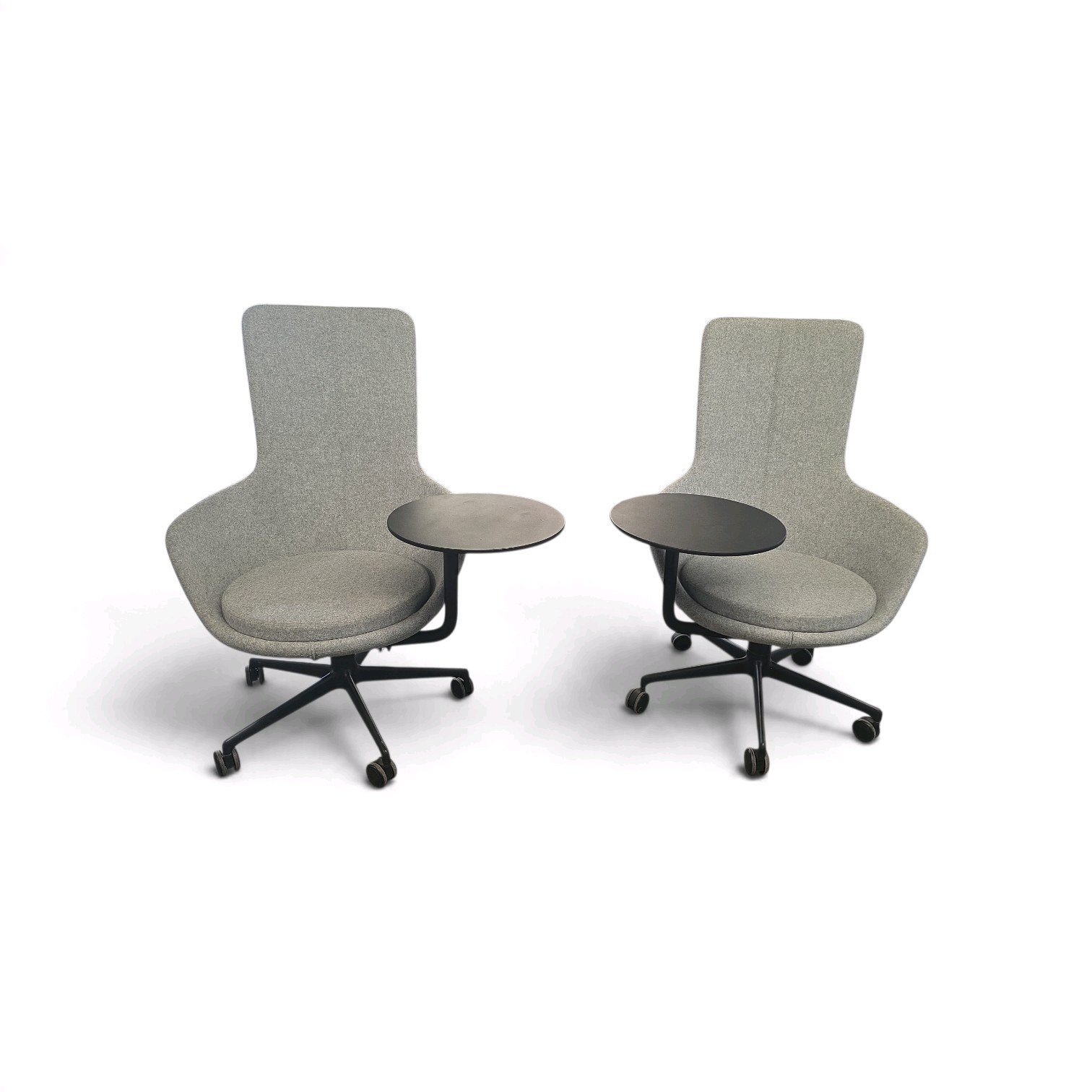 2 Keilhauer Juxta High-Back Swivel Lounge Chairs with Tablet Arm designed by EOOS Retails for $4560