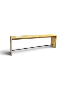 Full Length 12x2 Wood Table w/ Attached Foot Rail Retail $2299