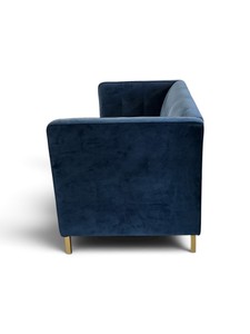 Baxton Studio Ambra Modern Velvet and Gold Finish Sofa in Royal Blue Retail $1700