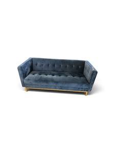 Baxton Studio Ambra Modern Velvet and Gold Finish Sofa in Royal Blue Retail $1700