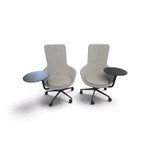 2 Keilhauer Juxta High-Back Swivel Lounge Chairs with Tablet Arm designed by EOOS Retails for $4560