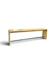 Full Length 12x2 Wood Table w/ Attached Foot Rail Retail $2299