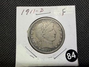 1911-D Barber Silver Half Dollar Marked Fine When Purchased -  - Greysheet Wholesale Value for an F12 is $49