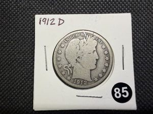 1912-D Barber Silver Half Dollar