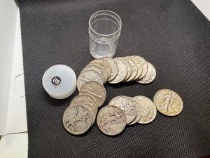 Twenty Walking Liberty Silver Half Dollars including the better Date 1916-D (18 different YearMint Coins - many appear to be VG or F)