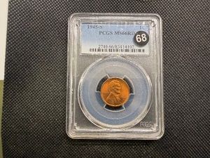 1945-S Lincoln Cent PCGS MS66 RD - PCGS Price Guide Value for an MS66 RD is $30